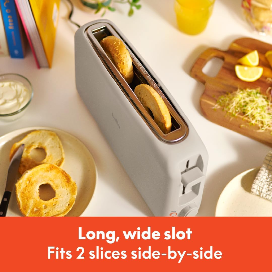 bella 2 Slice Slim Toaster, Fits-anywhere™ Kitchenware, 6 Setting Shade Control with Reheat & Cancel Buttons, Fits sourdough, 10” Long Slot, Anti Jam & Auto Shutoff, 900 Watt, Oatmilk - Image 4