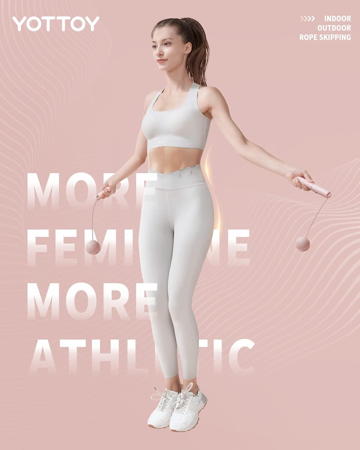 YOTTOY Skipping Ropes for Adults -Cordless Counter Jump Rope with Large Cordless Ball-Weighted Jump Rope for Women with LCD Display - Image 8