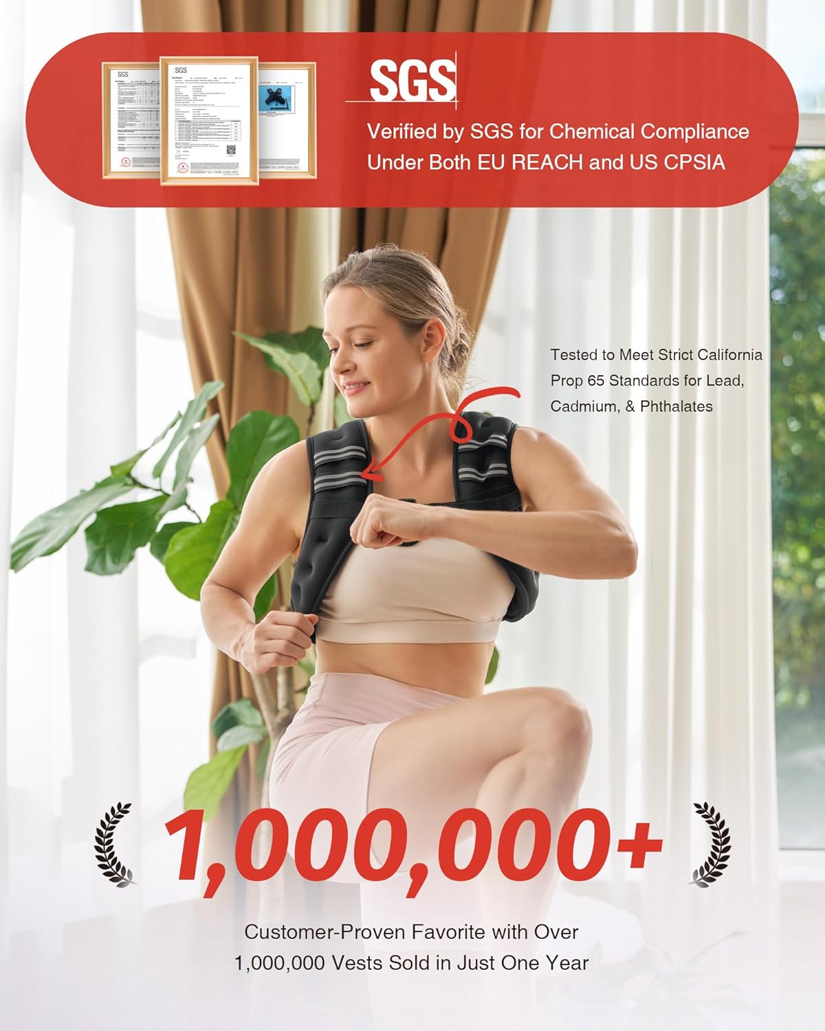 ZELUS Weighted Vest, 6lb/8lb/12lb/16lb/20lb/25lb/30lb Weight Vest with Reflective Stripe for Workout, Strength Training, Running, Fitness, Muscle Building, Weight Loss, Weightlifting - Image 2