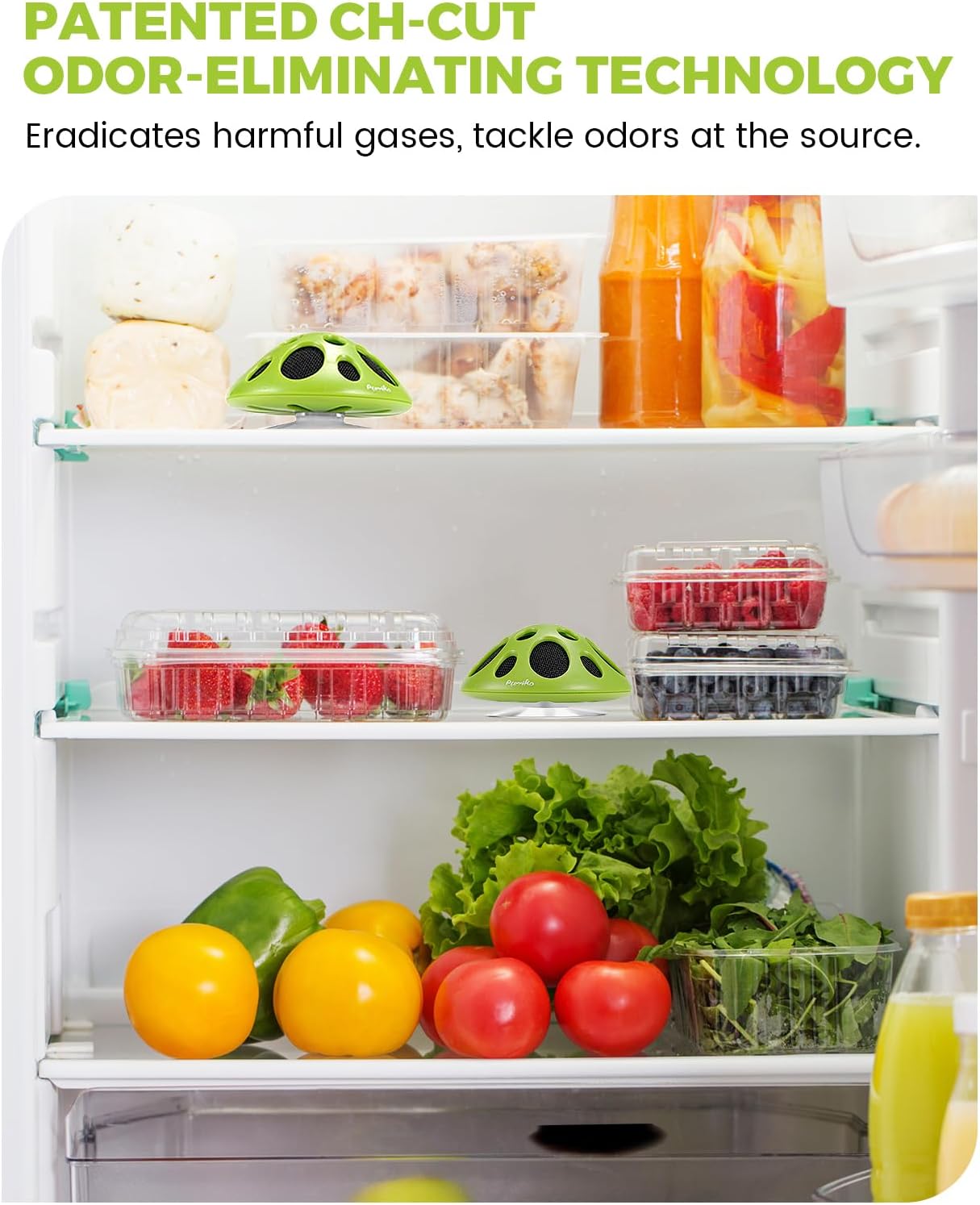 Purriko Fridge Deodorizer,Last up to 10 Years,Refrigerator Odor Eliminator,Fridge Smell Eliminator,More Effective than Baking Soda and Bamboo Charcoal Air Purifying Bags,Green - Image 2