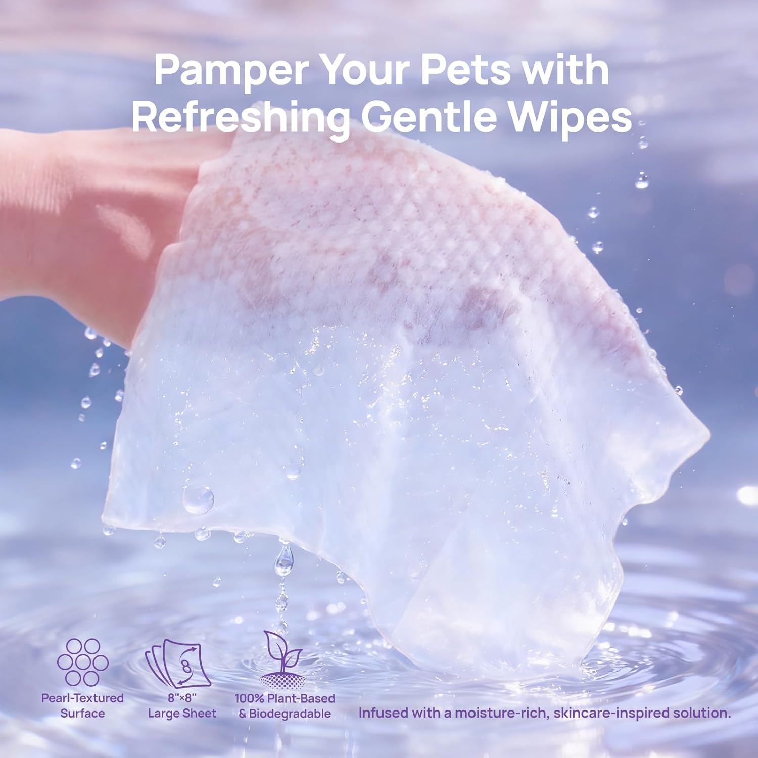 HICC PET Cleaning Deodorizing Wipes for Dogs & Cats, Vet Recommended Nourishes Smoothes Fur Grooming Wipes, Fermented Coconut Oil Grooming Body, Horse Skin, Coat & Hoof, 400 Count, Unscented - Image 6