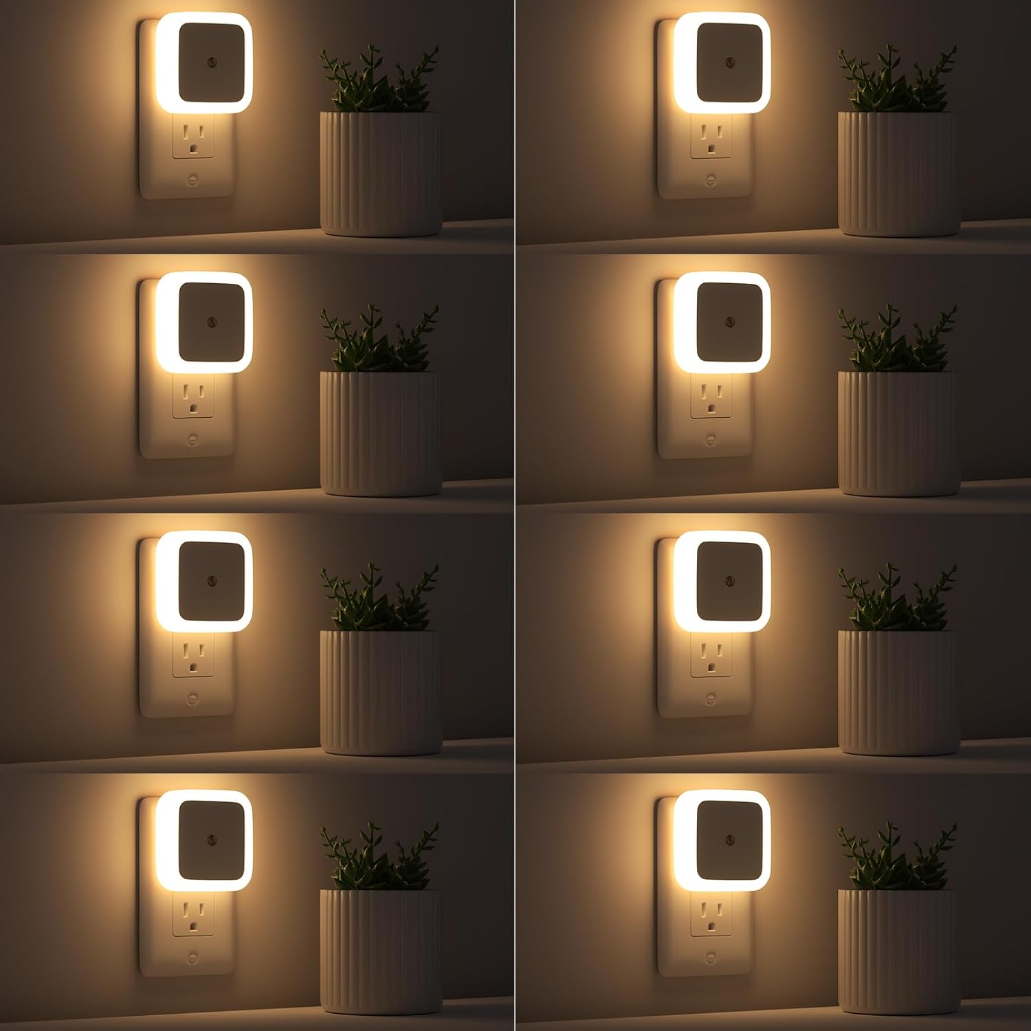 Sujeet Night Light, Night Lights Plug into Wall 8-Pack, Nightlight Plug in Night Light, Dusk to Dawn Night Lamp Led (Warm White)