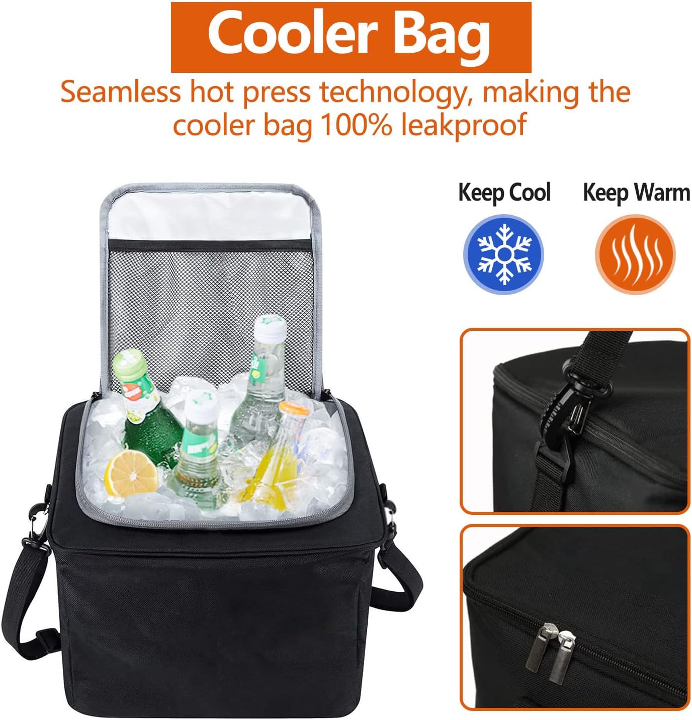 Car Trunk Organizer with Insulated Cooler Bag, Foldable & Waterproof Storage Organizer with Lid for SUV, Truck, Sedan - 4 Large Adjustable Compartments, Heavy Duty & Collapsible Design - Image 5