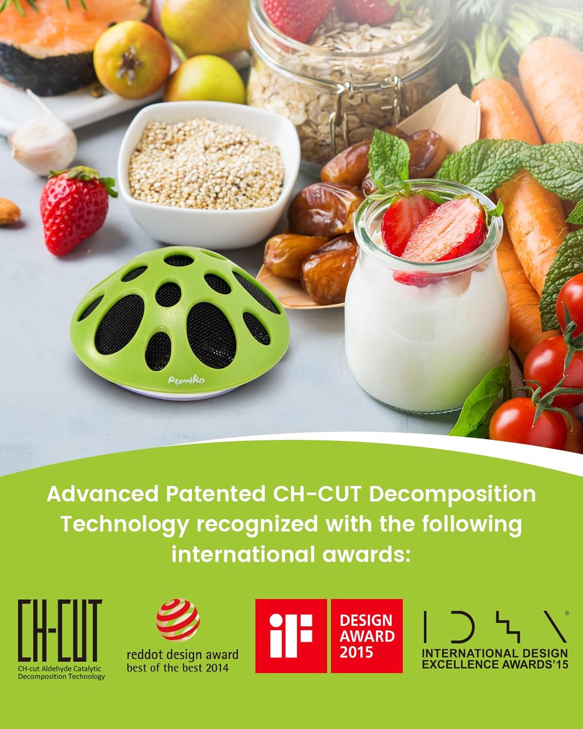 Purriko Fridge Deodorizer,Last up to 10 Years,Refrigerator Odor Eliminator,Fridge Smell Eliminator,More Effective than Baking Soda and Bamboo Charcoal Air Purifying Bags,Green - Image 4