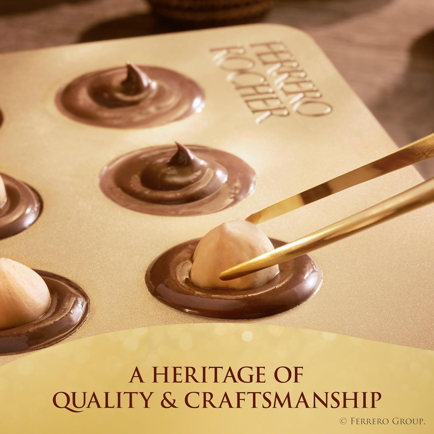 Ferrero Rocher Gourmet Hazelnut Milk Chocolate Valentine's Day Gift Box, 42 Individually Wrapped Chocolates for Gifting, 18.5 oz - Image 8