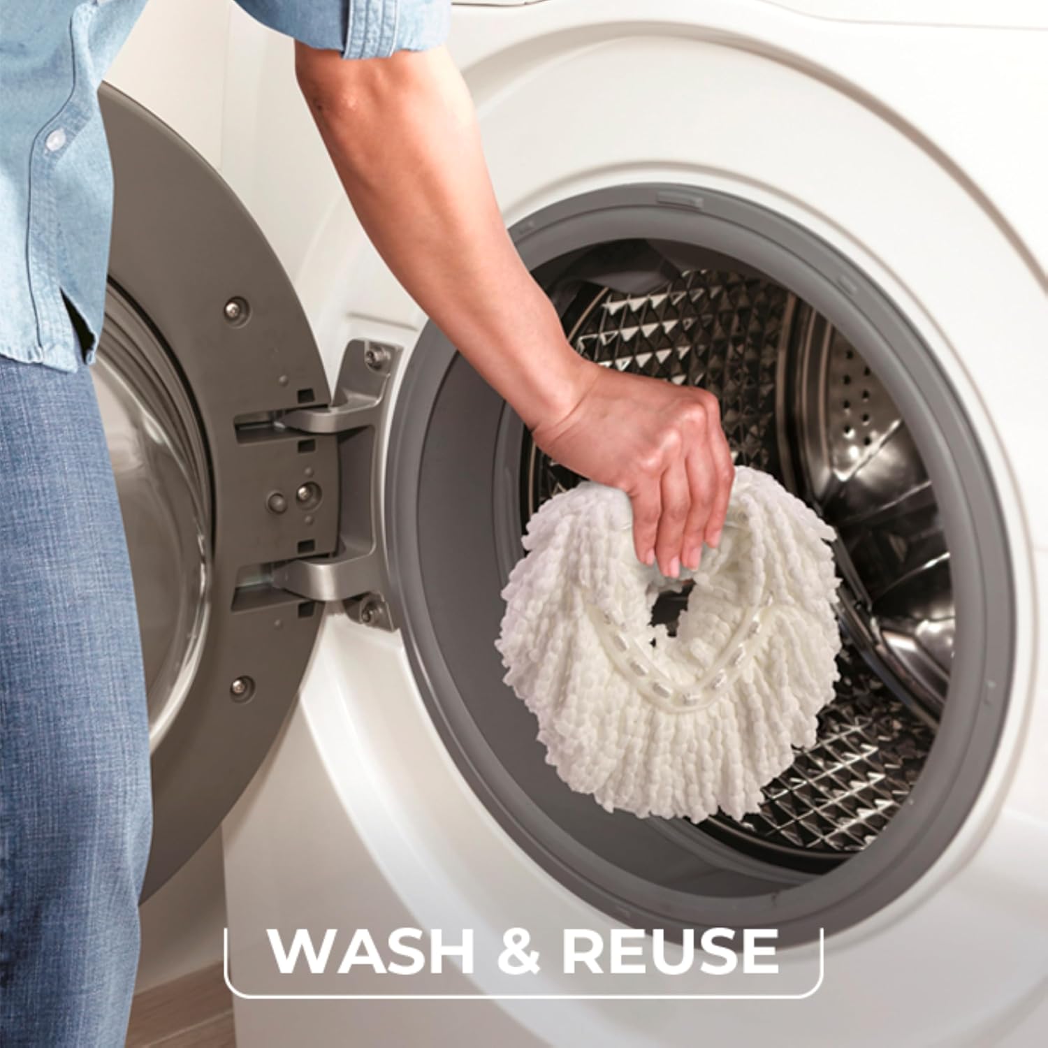 O-Cedar EasyWring Microfiber Spin Mop, Bucket Floor Cleaning System, Red, Gray, Standard - Image 7