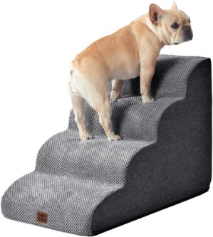 EHEYCIGA Curved Dog Stairs Ramp for...
