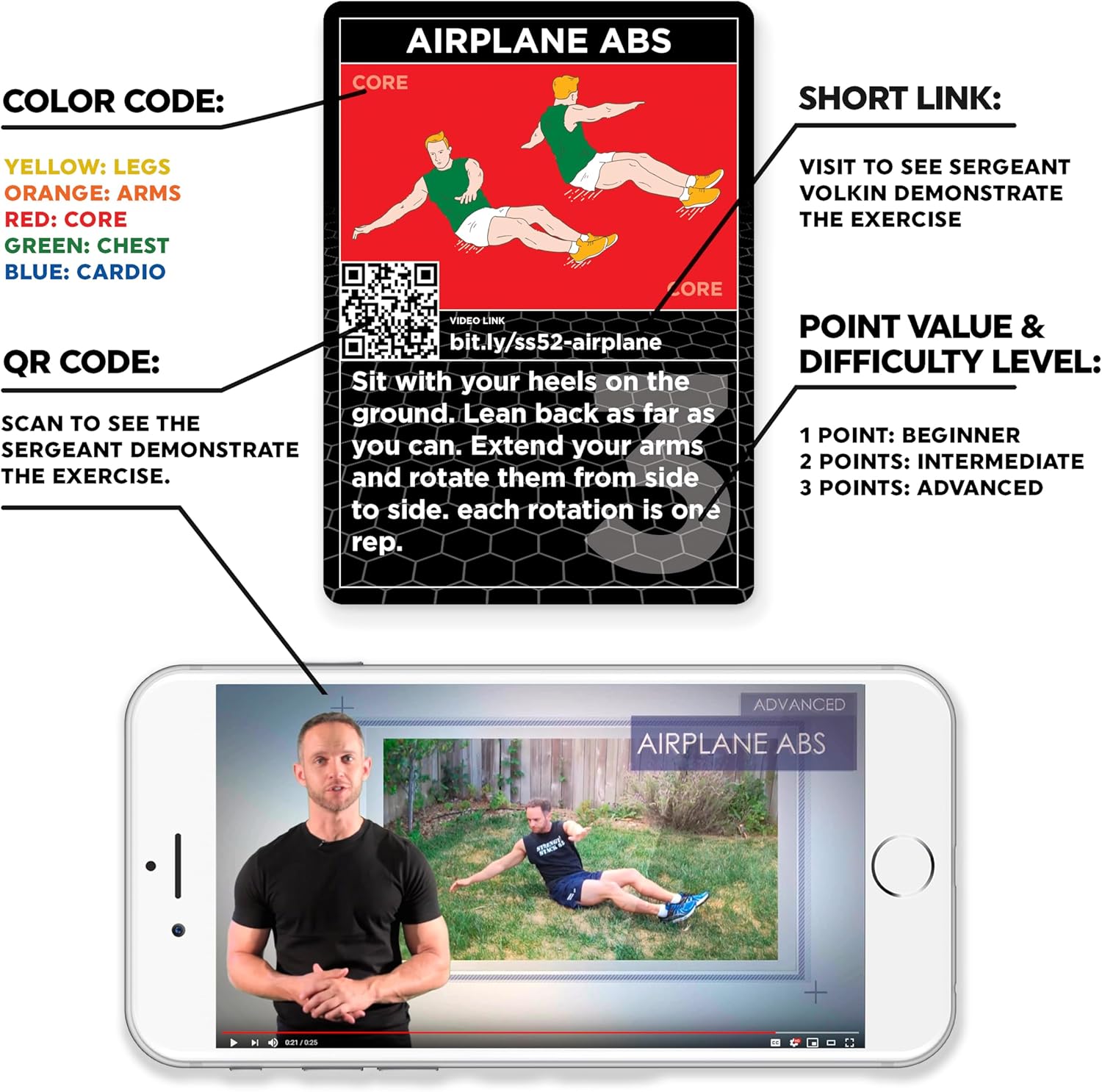 Stack 52 HIIT Interval Workout Game. Designed by Military Fitness Expert. Video Instructions Included. Bodyweight Exercises, No Equipment Needed. Fun and Motivating Training Program. - Image 4