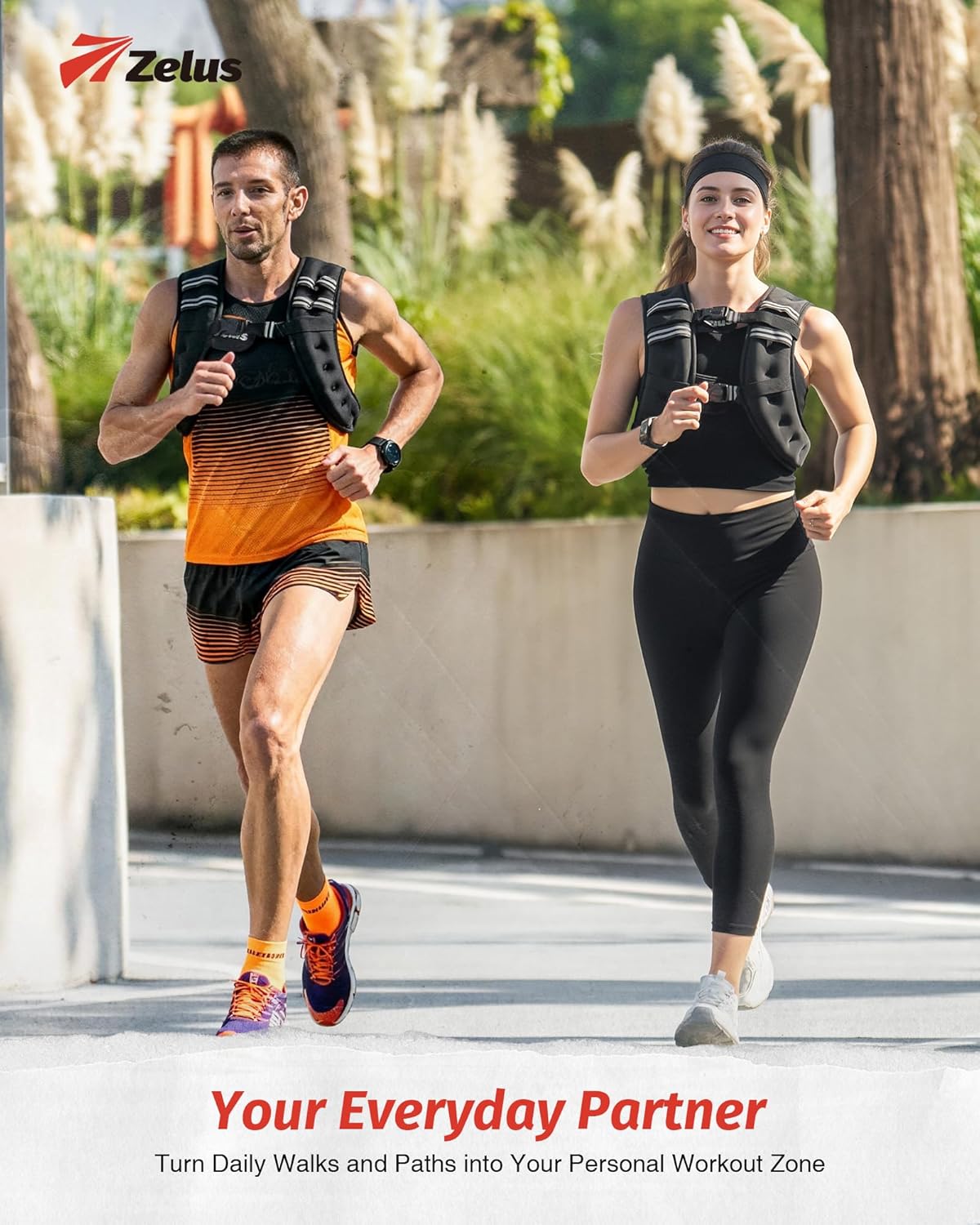 ZELUS Weighted Vest, 6lb/8lb/12lb/16lb/20lb/25lb/30lb Weight Vest with Reflective Stripe for Workout, Strength Training, Running, Fitness, Muscle Building, Weight Loss, Weightlifting - Image 3