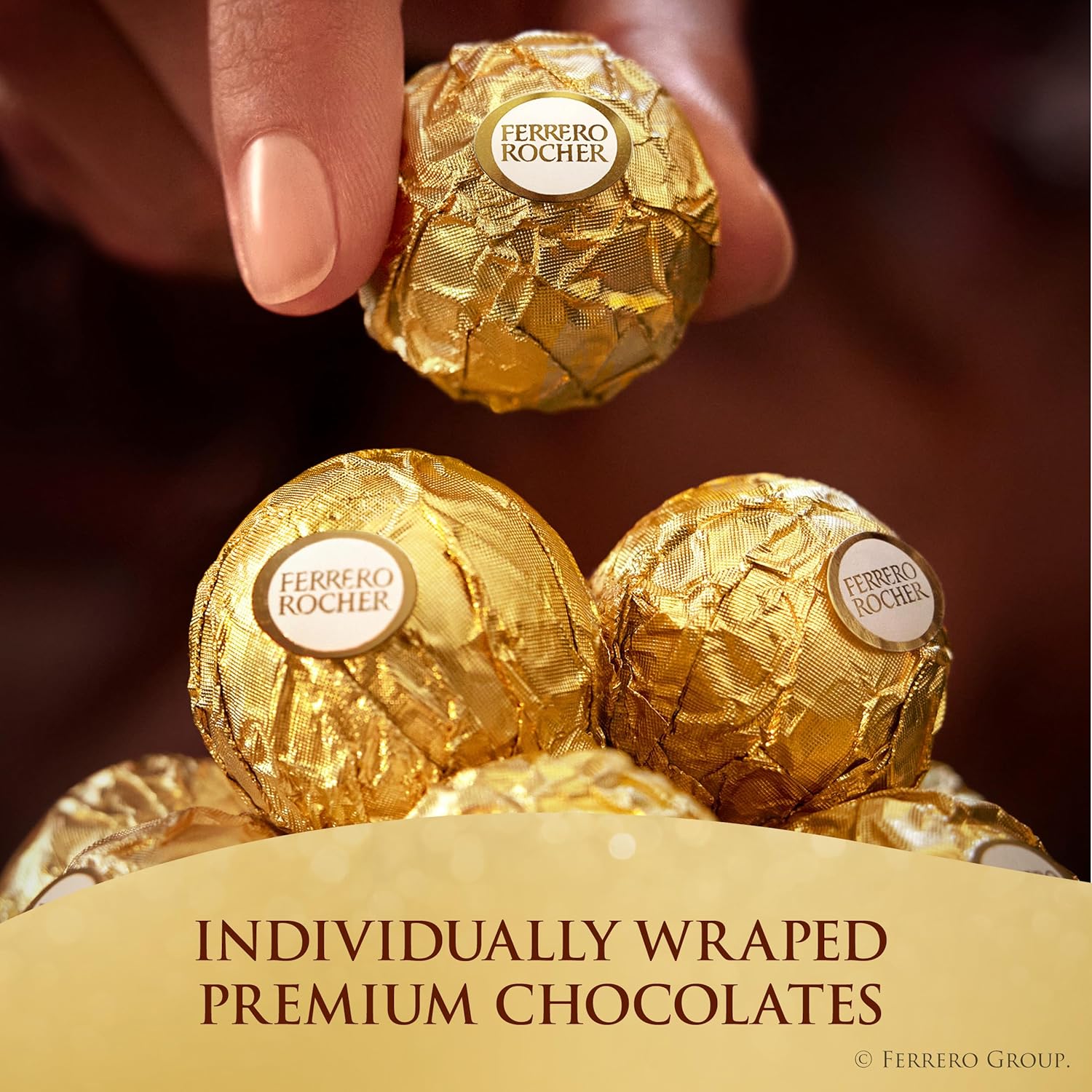 Ferrero Rocher Gourmet Hazelnut Milk Chocolate Valentine's Day Gift Box, 42 Individually Wrapped Chocolates for Gifting, 18.5 oz - Image 5
