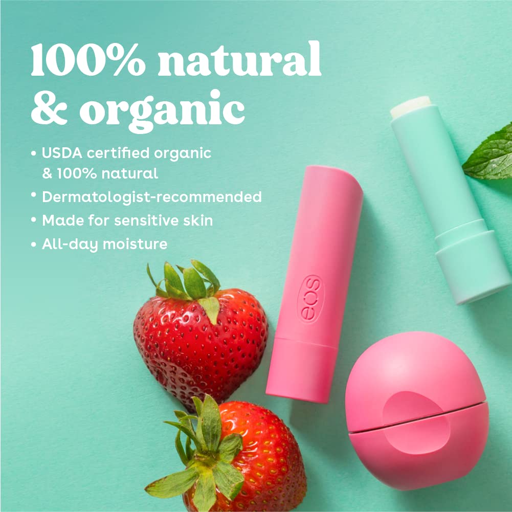 eos 100% Natural & Organic Lip Balm - Sweet Mint, All-Day Moisture, Dermatologist Recommended for Sensitive Skin Care, Lip Care Products, 0.25 oz - Image 3