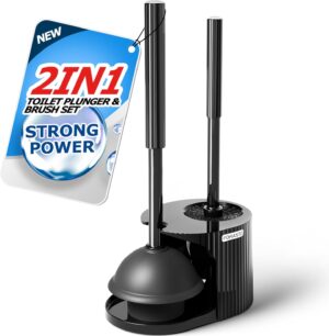 2 in 1 Toilet Plunger and Brush Set...