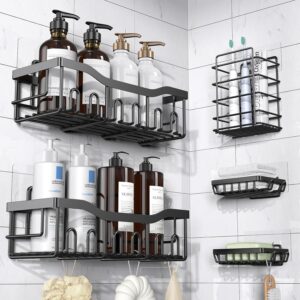 EUDELE Adhesive Shower Caddy, 5 Pac...