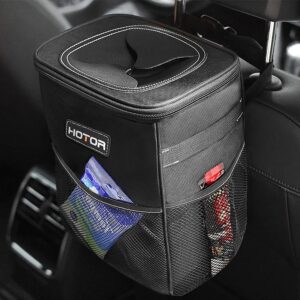 HOTOR Car Trash Can with Lid and St...