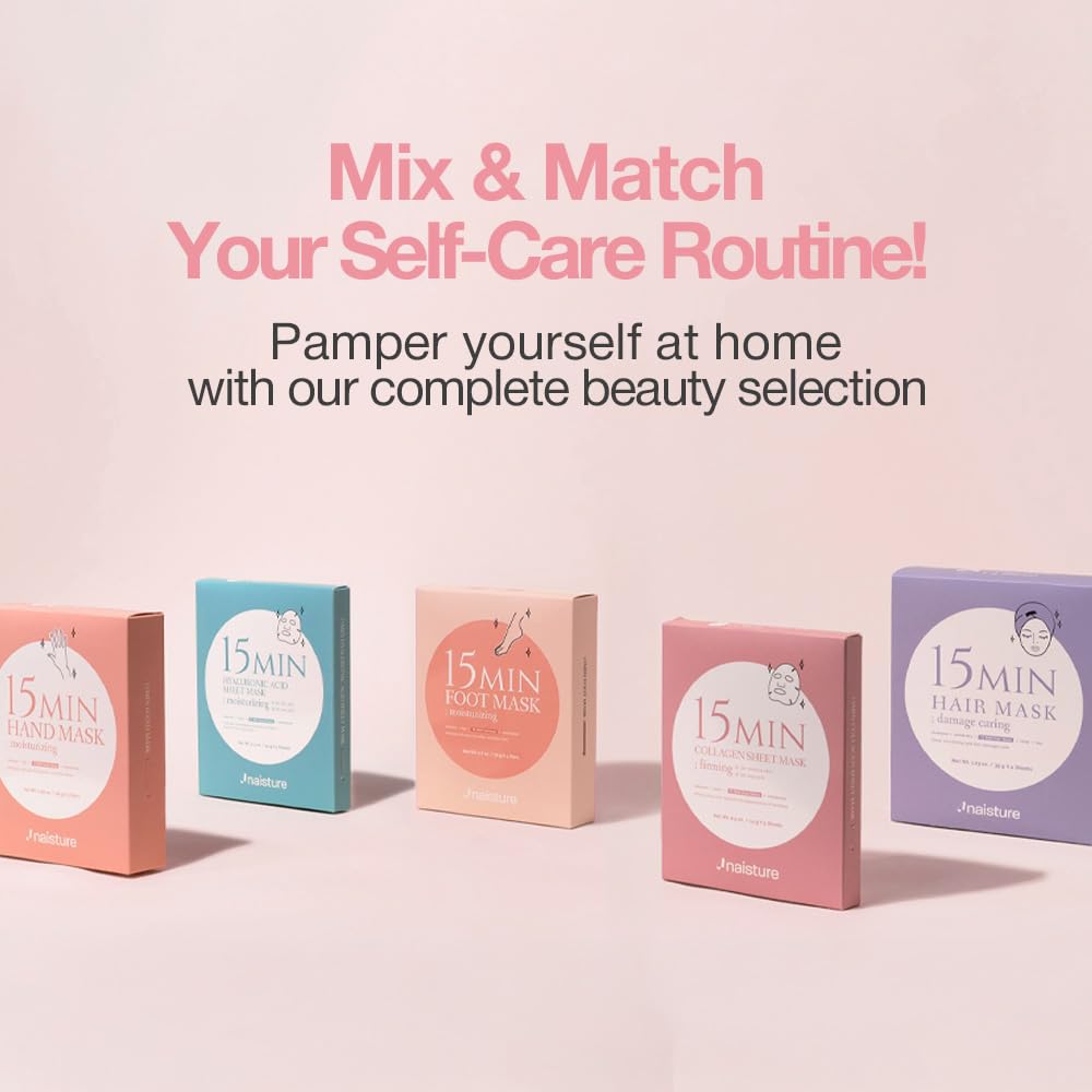 Naisture 15 Min Pamper Me Kit Korean Spa Skincare Gift Set for Women-Head to Toe with Hair, Face, Eye, Hand, & Foot Masks (7 pcs) - Image 9