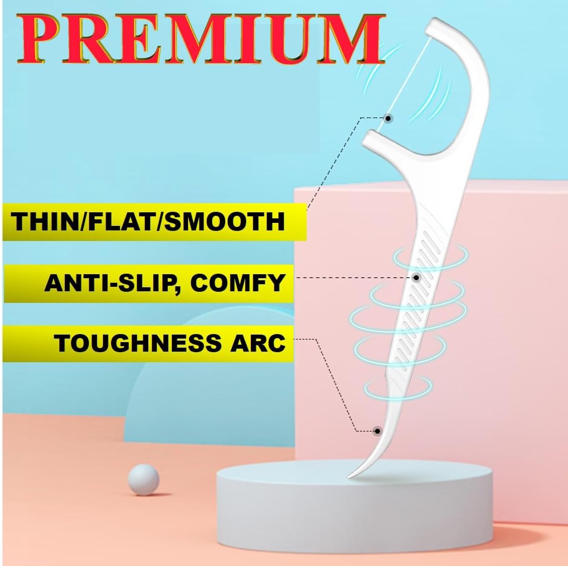 14 Packs Travel Dental Floss Pick Case, Holder, Come with 140pcs Premium QUALIALL Toothpick Flossers for Adults Teeth Cleaning, Sealed Portable Refillable, Green, Pink. - Image 7