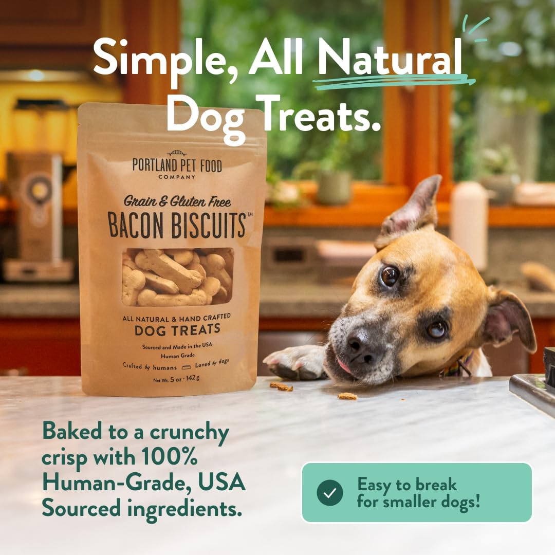 Portland Pet Food Company Natural Dog Treats Variety Pumpkin Gingerbread & Bacon Dog Biscuits - Grain-Free, Human-Grade Healthy Training & Snacks - Puppy, Small, Large Breed - Made in the USA - 3 Pack - Image 2