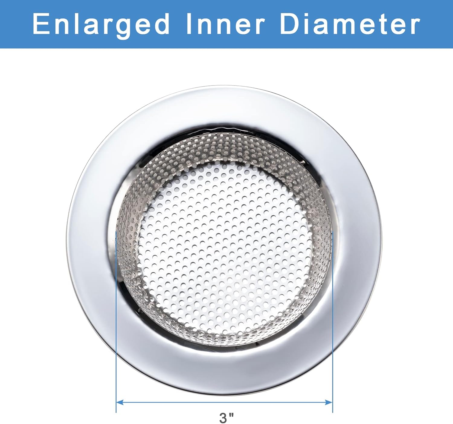 Honmein 2 Pcs Sink Strainer for Most Kitchen Sink Drain Basket, Upgraded Double-Layer Safe Design Kitchen Sink Strainer (Outer Diameter 4.5 Inch) - Image 5