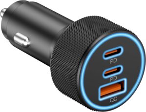 USB C Car Charger, 3-Port 67W Dual ...