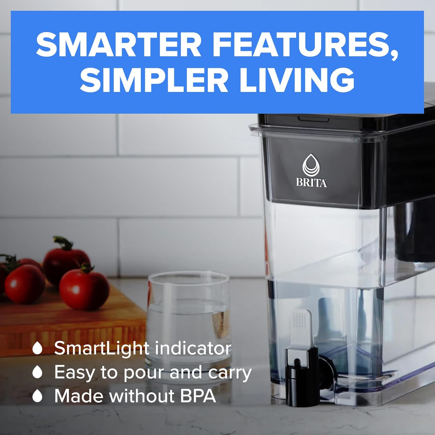 Brita UltraMax Large Water Dispenser with Standard Filter, BPA-Free, Reduces Copper, Cadmium and Mercury Impurities, Lasts 2 Months or 40 Gallons, 27-Cup - Image 4