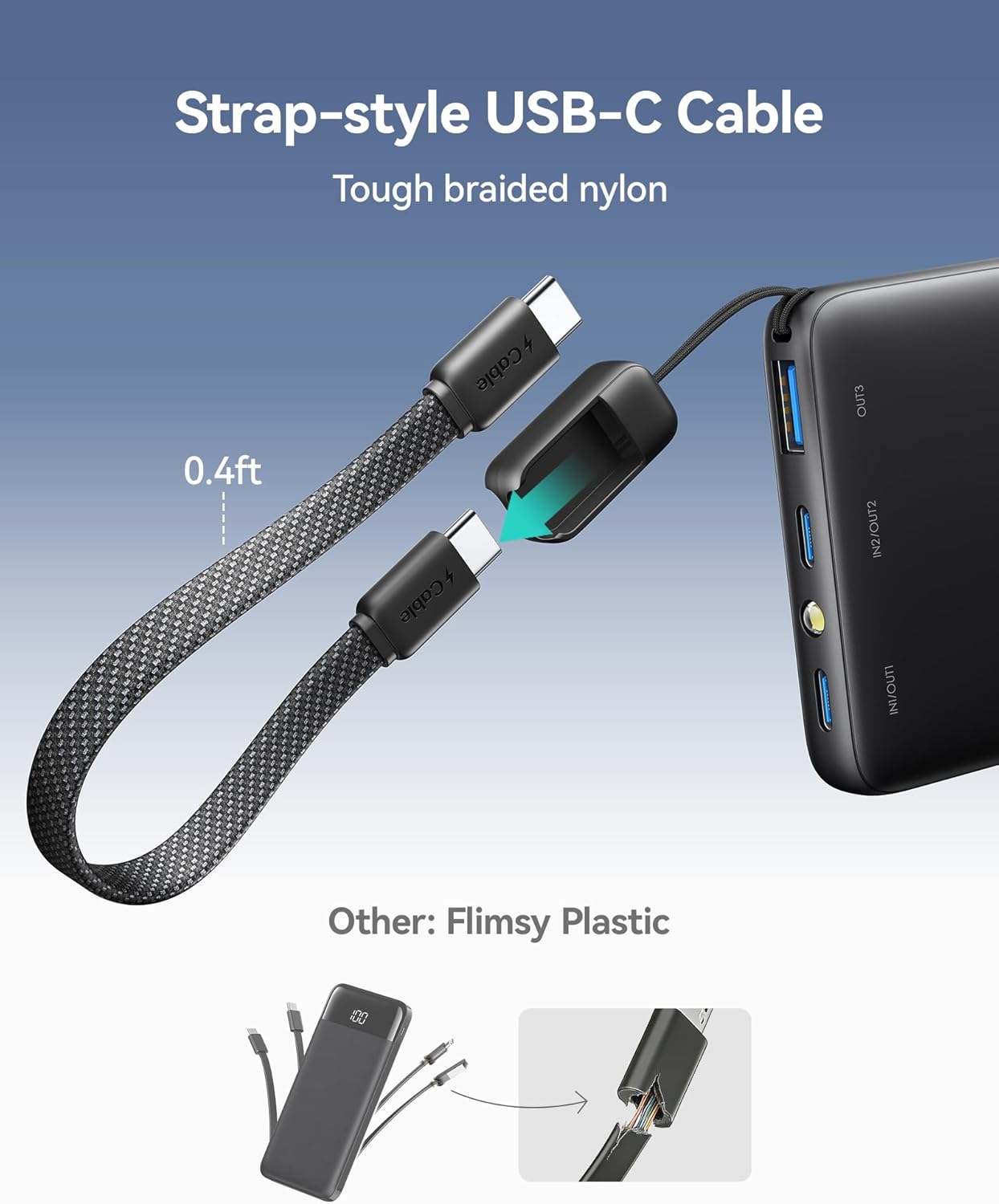 INIU Portable Charger, Smaller & Lighter 45W Fast Charging with Attached USB C Cable, Flight-Safe 10000mAh PD Power Bank Battery Pack, Travel Phone Powerbank for iPhone 17 16 15 Samsung S25 Google etc - Image 8