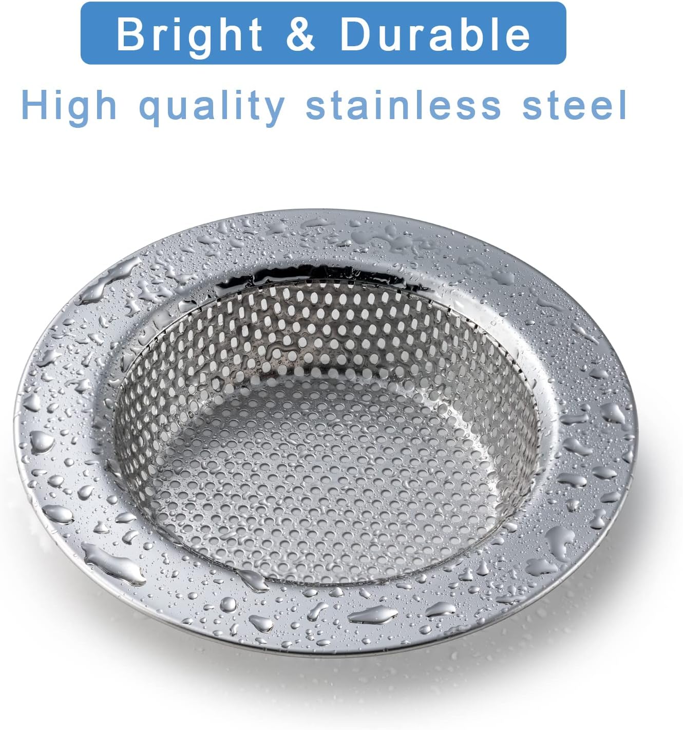 Honmein 2 Pcs Sink Strainer for Most Kitchen Sink Drain Basket, Upgraded Double-Layer Safe Design Kitchen Sink Strainer (Outer Diameter 4.5 Inch) - Image 2
