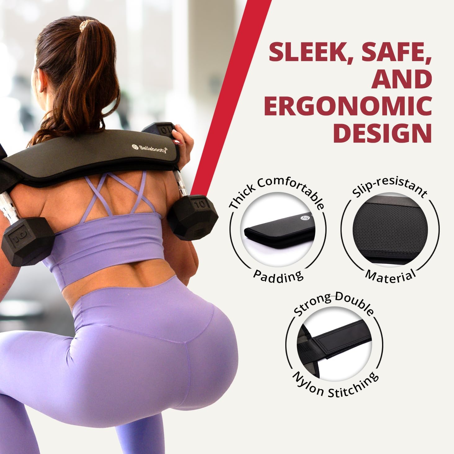 Bellabooty Premium Hip Thrust Belt - Adjustable Exercise Belt for Glutes & Squats, Hip Thrust Pad for Comfort, Versatile Gym Equipment for Home - Weightlifting Belt Support for Women - Image 3