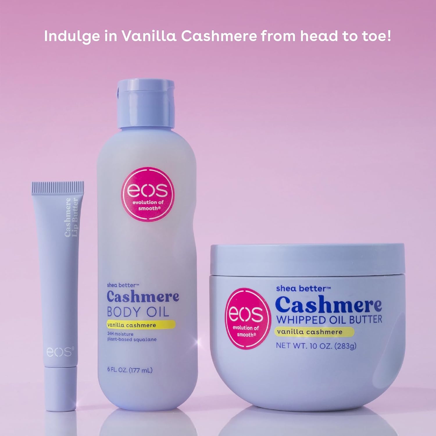 eos Cashmere Lip Butter – Vanilla Cashmere, Smoothing Lip Mask & Moisturizer with Plumping Peptides & Shea Butter, 0.35 fl oz - Image 7