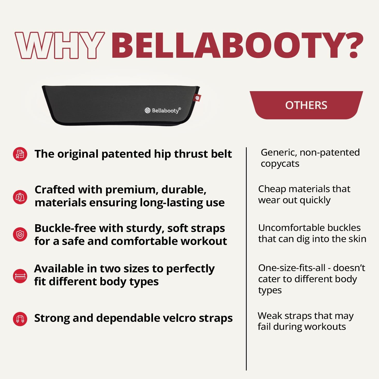 Bellabooty Premium Hip Thrust Belt - Adjustable Exercise Belt for Glutes & Squats, Hip Thrust Pad for Comfort, Versatile Gym Equipment for Home - Weightlifting Belt Support for Women - Image 4
