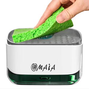 OMAIA 2-in-1 Dish Soap Dispenser wi...