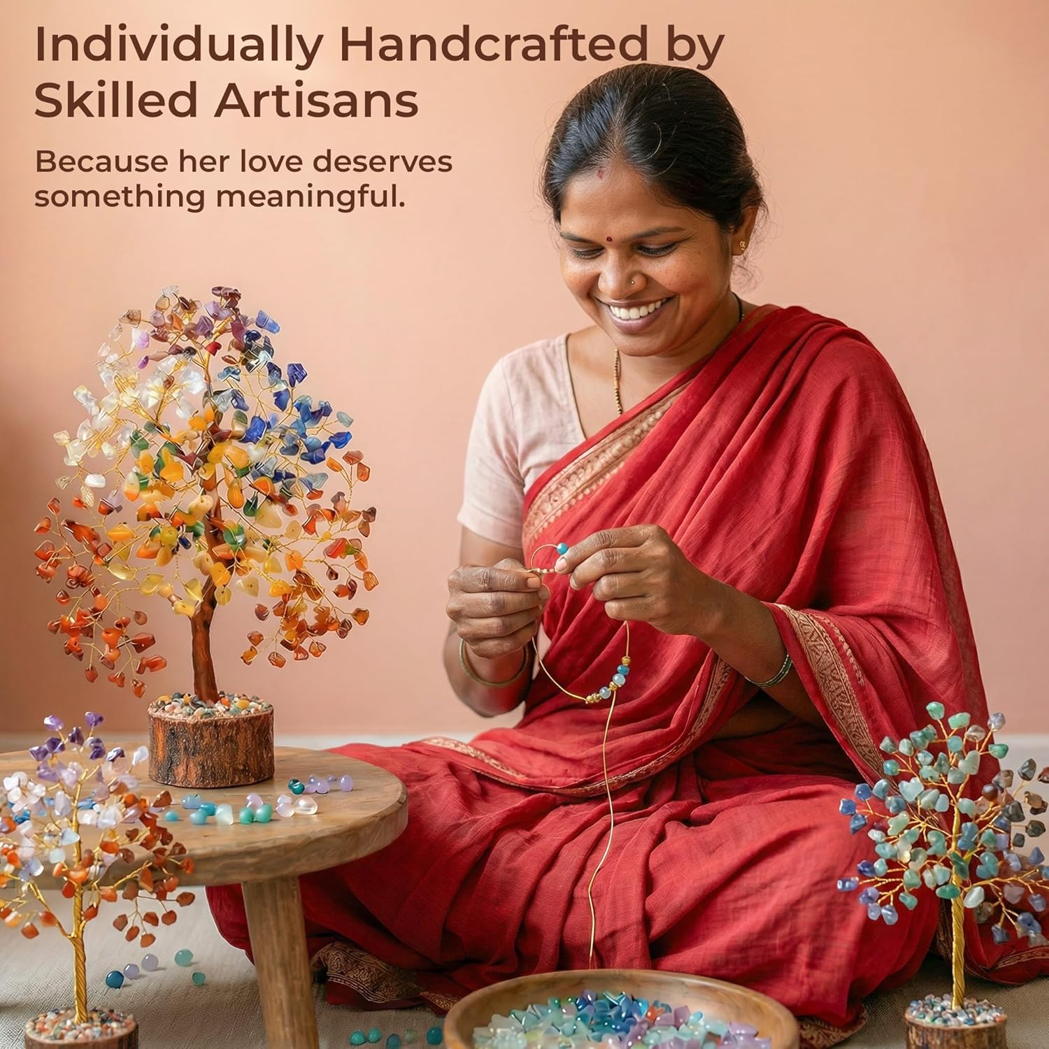 Chakra Tree of Life Birthday Gifts for Women, Mom, Sister, Friends, Handmade Healing Crystal Tree Bring Money, Positivity & Good Luck, Boho Home, Room and Office Desk Decor, Unique Gifts for Mother - Image 5