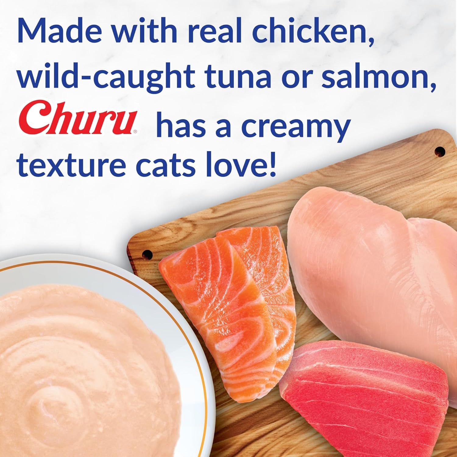 INABA Churu Cat Treats, Grain-Free, Lickable, Squeezable Creamy Purée Cat Treat/Topper, 60 Servings, Tuna Variety Box - Image 2