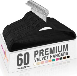 HOUSE DAY Black Velvet Hangers 60 P...