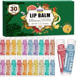 AZEN 30 Pack Lip Balm, Natural Lip ...