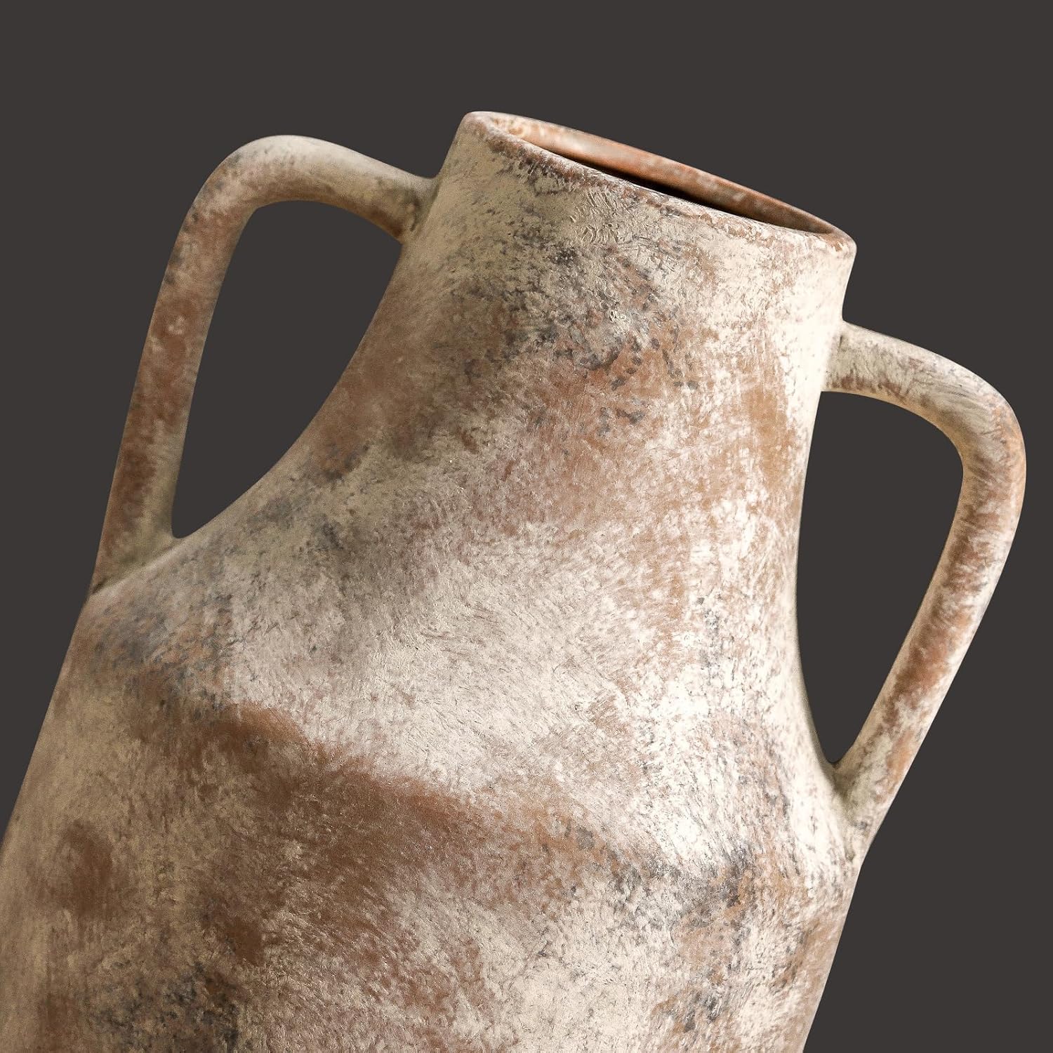 Mitt&Ditt Ceramic Flower Vase with Handles, 11 inch Tall Vase for Centerpieces, Large Decorative Terracotta Vases, Farmhouse Rustic Vases for Home Decor, Living Room, Table, Neutral - Image 7