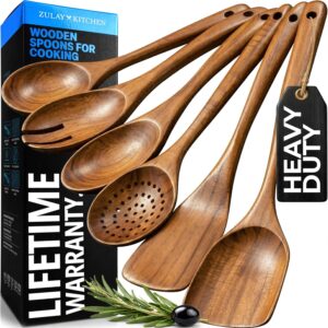 Zulay Kitchen 6 Piece Wooden Spoons...