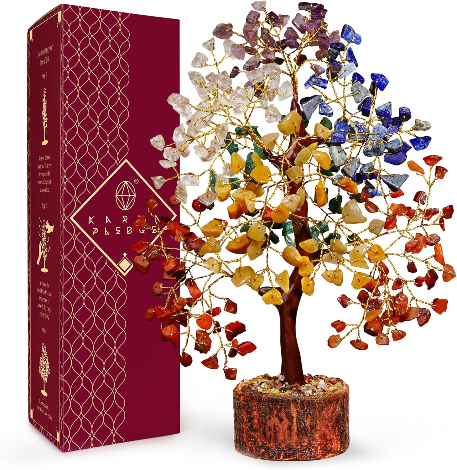 Chakra Tree of Life Birthday Gifts for Women, Mom, Sister, Friends, Handmade Healing Crystal Tree Bring Money, Positivity & Good Luck, Boho Home, Room and Office Desk Decor, Unique Gifts for Mother