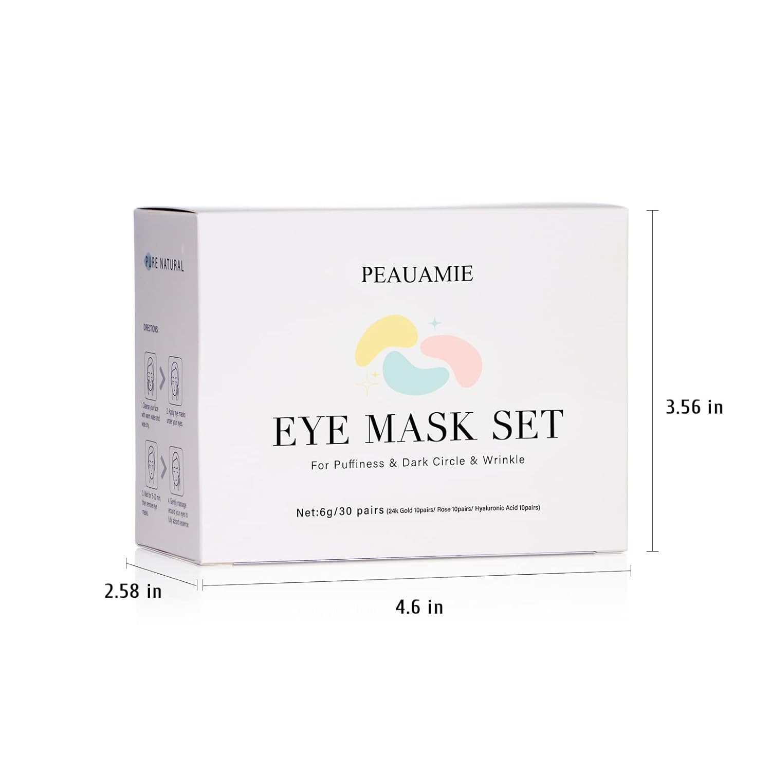 PEAUAMIE Under Eye Patches Gold and Hyaluronic Acid for puffy eyes,Rose Eye Masks for Dark Circles and Puffiness skin care Smooth Wrinkles products 30 Pairs - Image 7