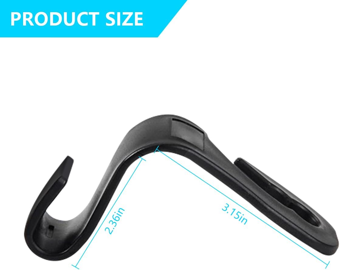 Mandark 2PCS Car Seat Headrest Hooks, Cute Bow Vehicle Hooks for Purses and Bags, Automotive Purse Hook Hanger Interior Decoration Accessories, Universal for SUV, Sedan, Truck (Black Line) - Image 2