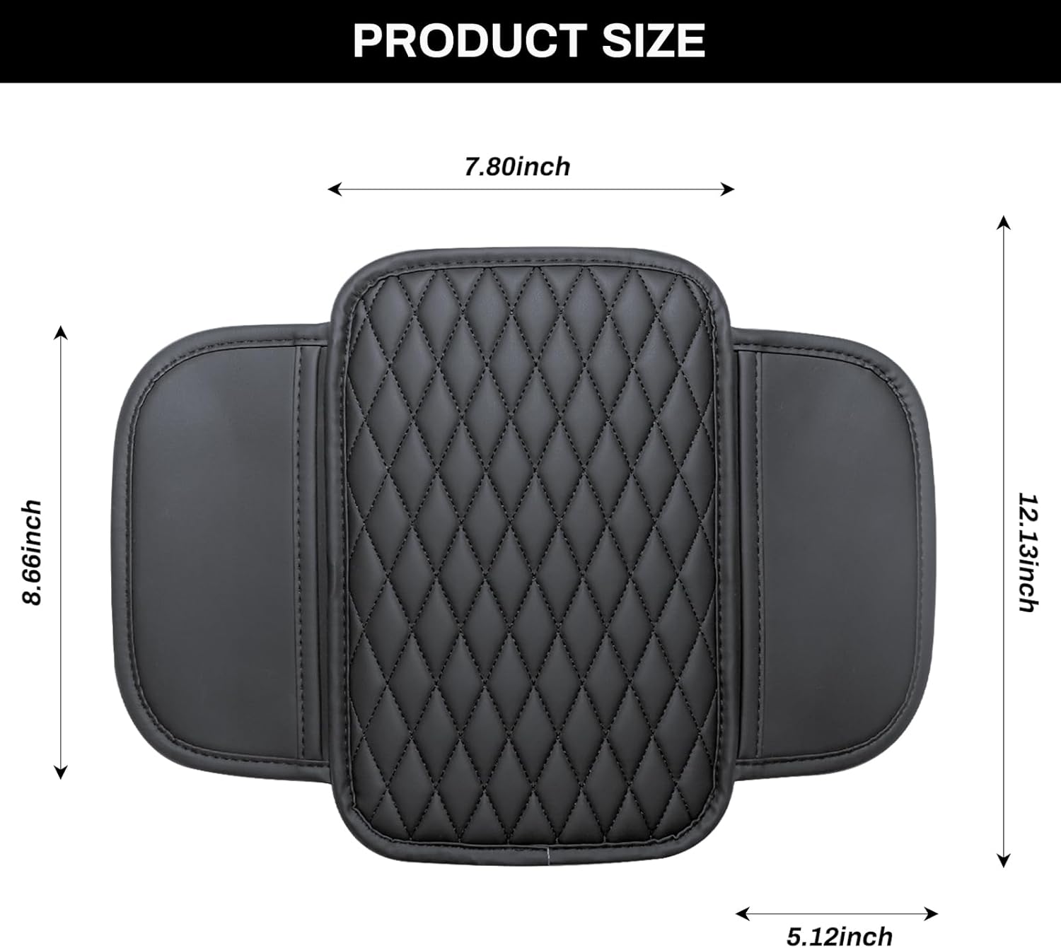 Ouzorp Car Center Console Cover, Upgraded Microfiber Leather Car Arm Rest Cover with 2 Storage Bags, Universal Armrest Cover for Car Storage Box Car Interior Accessories Protector for Most Vehicle - Image 2