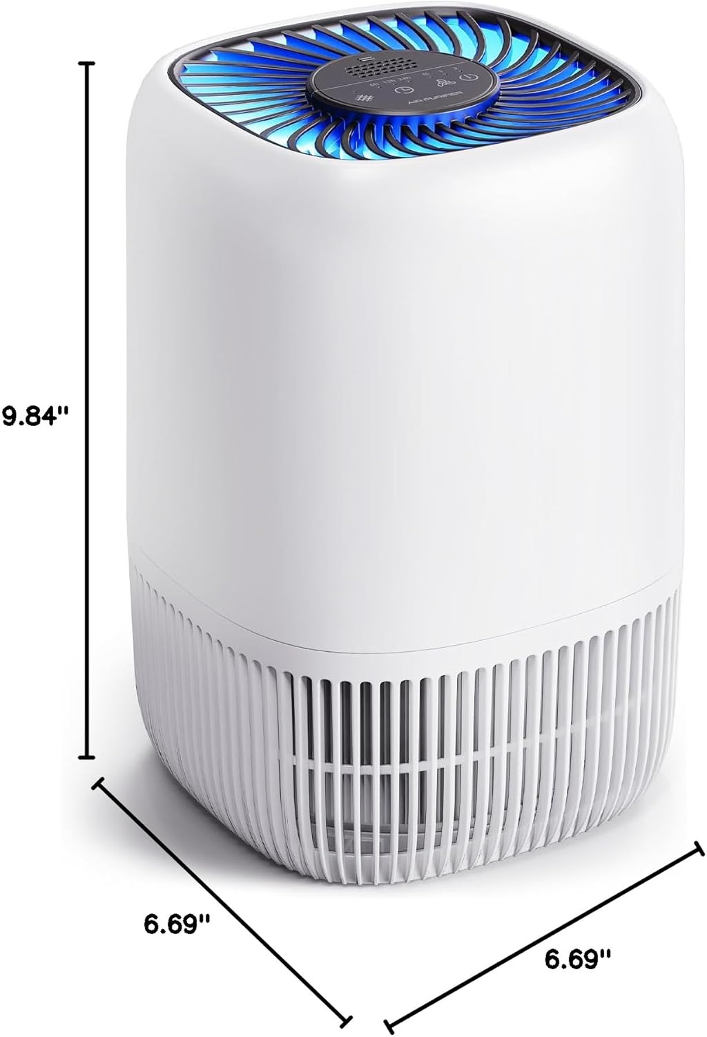 Air Purifiers for Home with High Efficiency Filter Up to 1076 Ft² for Pet Hair, Odors, Pollen, Smoke, Compact Air Cleaner with 3 Speeds, Timer, Aroma Quiet 360°Intake Filter, White - Image 10
