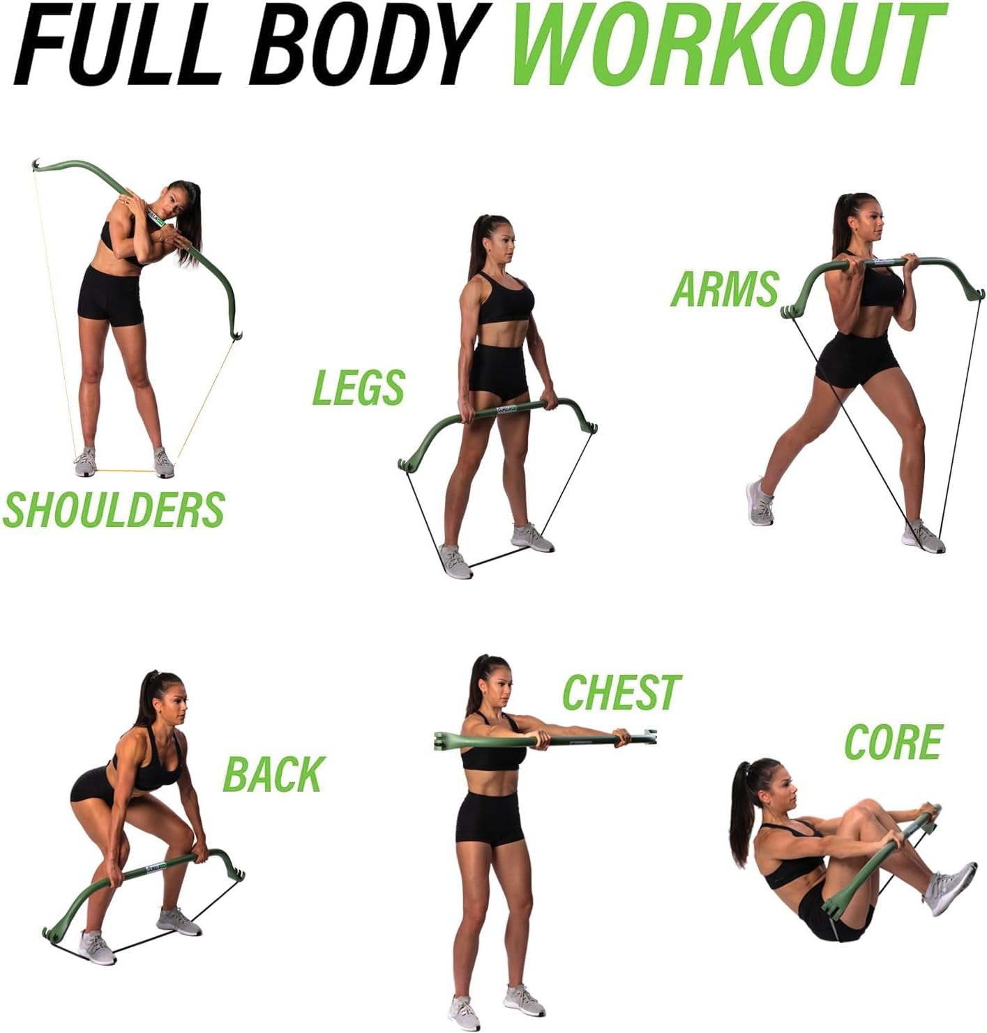 Gorilla Bow Lite All-in-One Home Gym System, Portable Resistance Band Bar for Strength Training, HIIT & Full Body Workouts, Lightweight Design for Home, Travel & Outdoor Use - Image 2