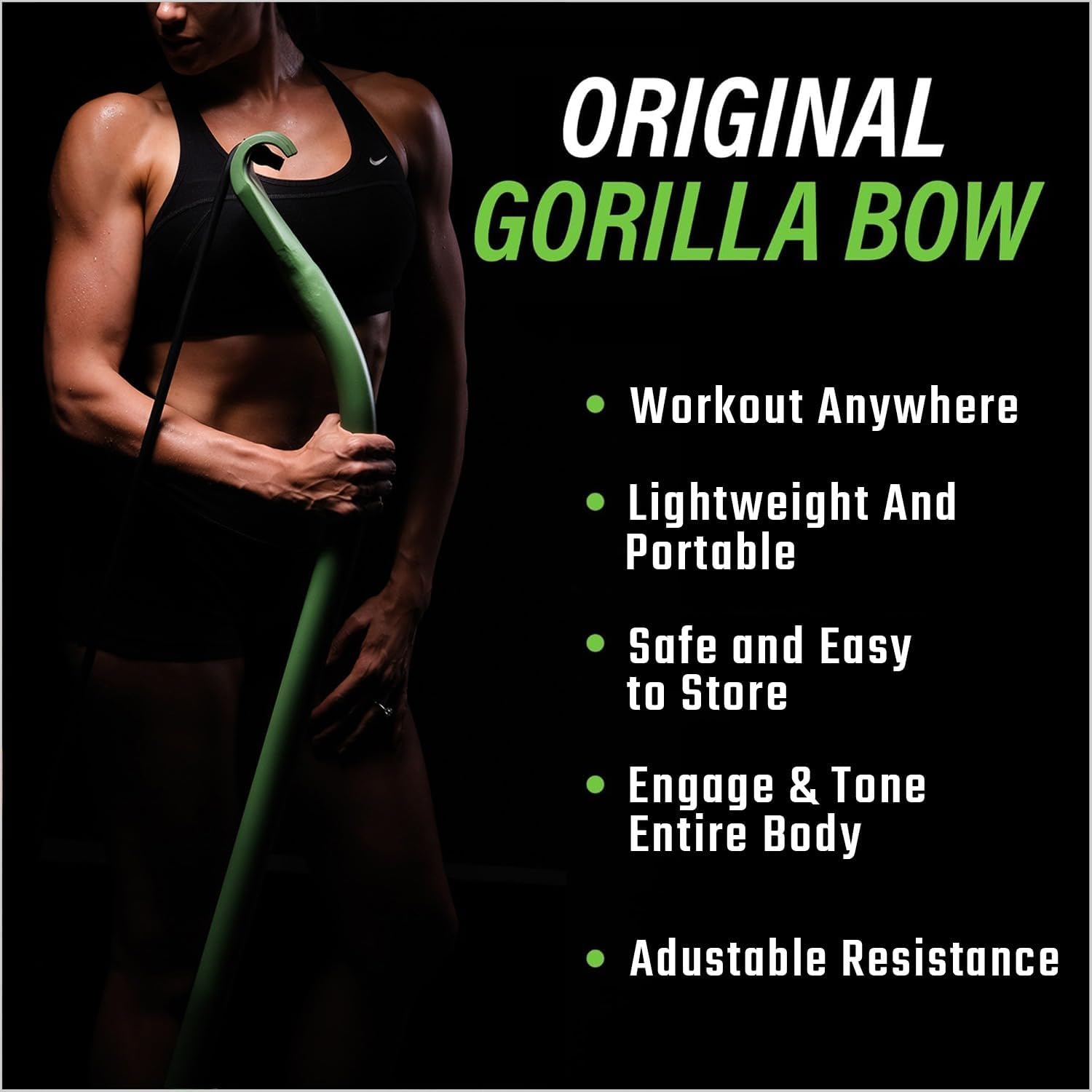 Gorilla Bow Lite All-in-One Home Gym System, Portable Resistance Band Bar for Strength Training, HIIT & Full Body Workouts, Lightweight Design for Home, Travel & Outdoor Use - Image 3
