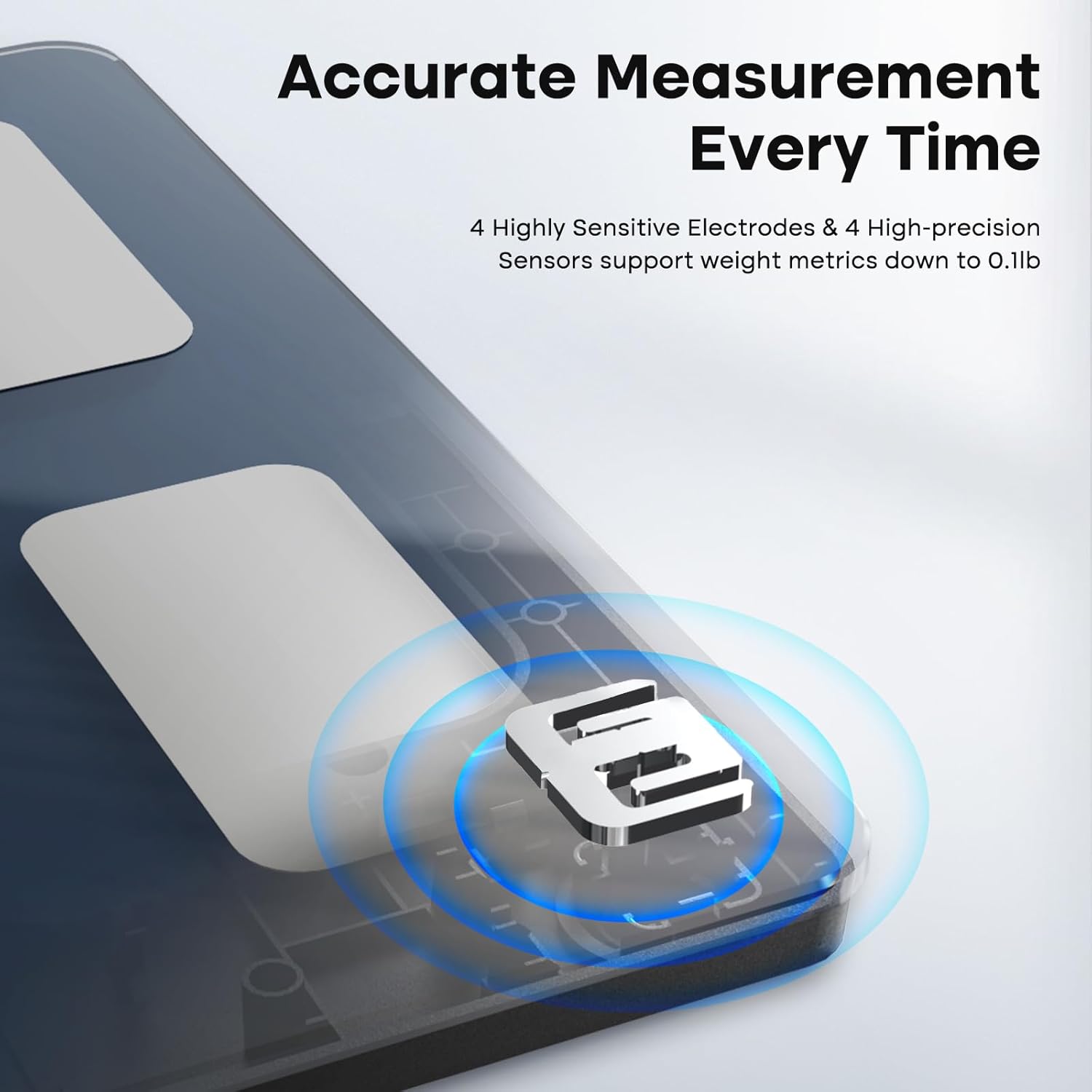 GE Smart Scale for Body Weight, BMI, Fat, Muscle Mass, Digital Bathroom Scales 500lbs Bluetooth 11.8" Large Platform Weighing Machine Health Monitor with App, Dark Blue - Image 5