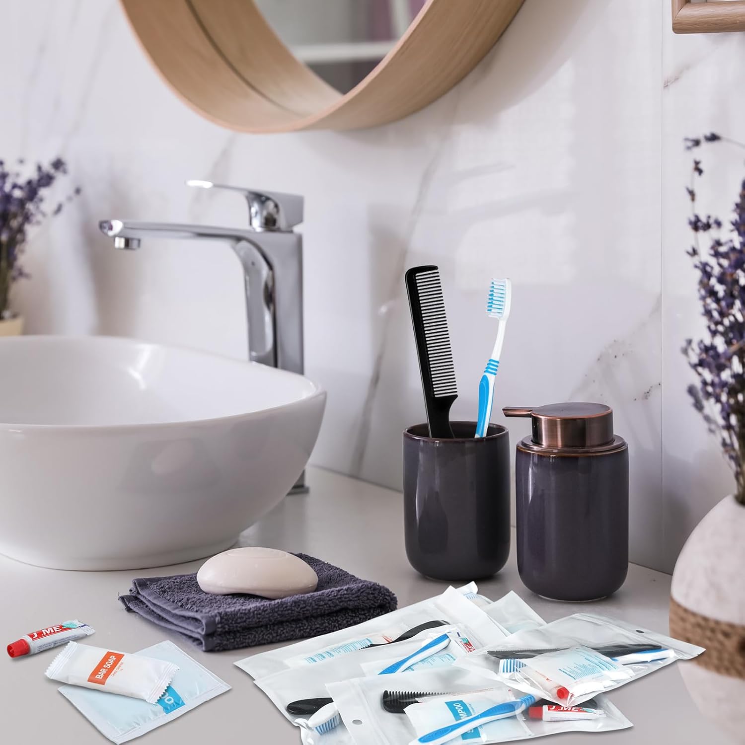 Newtay 240 Pcs 48 Kit Personal Hygiene for Homeless Bulk, Basic Disposable Toiletry Kit Homeless Care Package for Travel Charity Include Toothbrush, Toothpaste, Comb, Soap, Shampoo Toiletry Supplies - Image 7