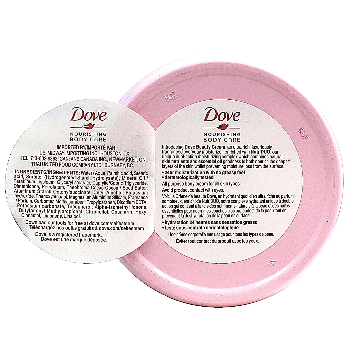 Dove Nourishing Body Care, Face, Hand, and Body Beauty Cream for Normal to Dry Skin Lotion for Women with 24-Hour Moisturization, 4-Pack, 2.53 Oz Each Jar - Image 4