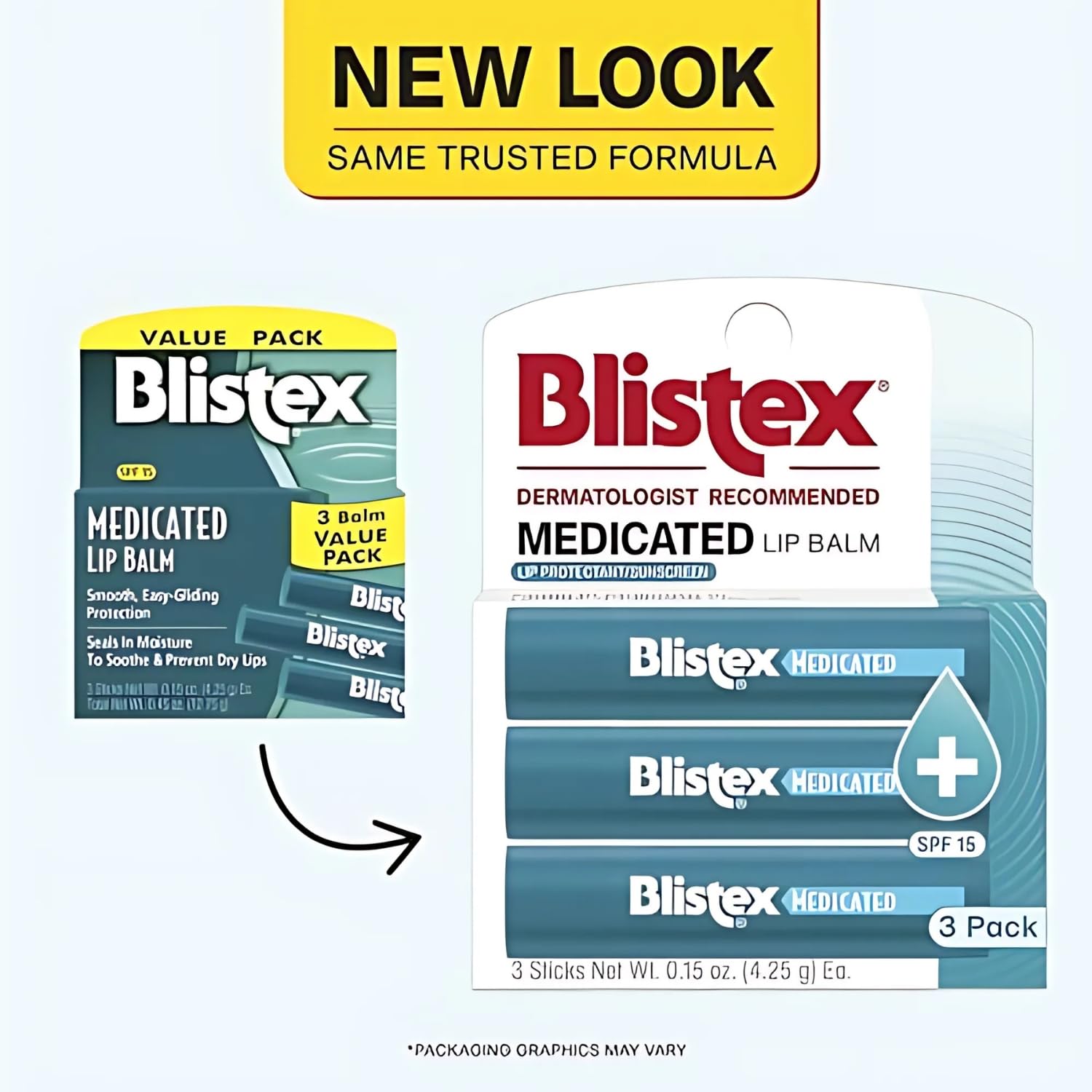 Blistex Medicated Lip Balm, 0.15 Ounce, 3 Count (Pack of 1) Prevent Dryness & Chapping, SPF 15 Sun Protection, Seals in Moisture, Hydrating Lip Balm, Easy Glide Formula for Full Coverage - Image 2