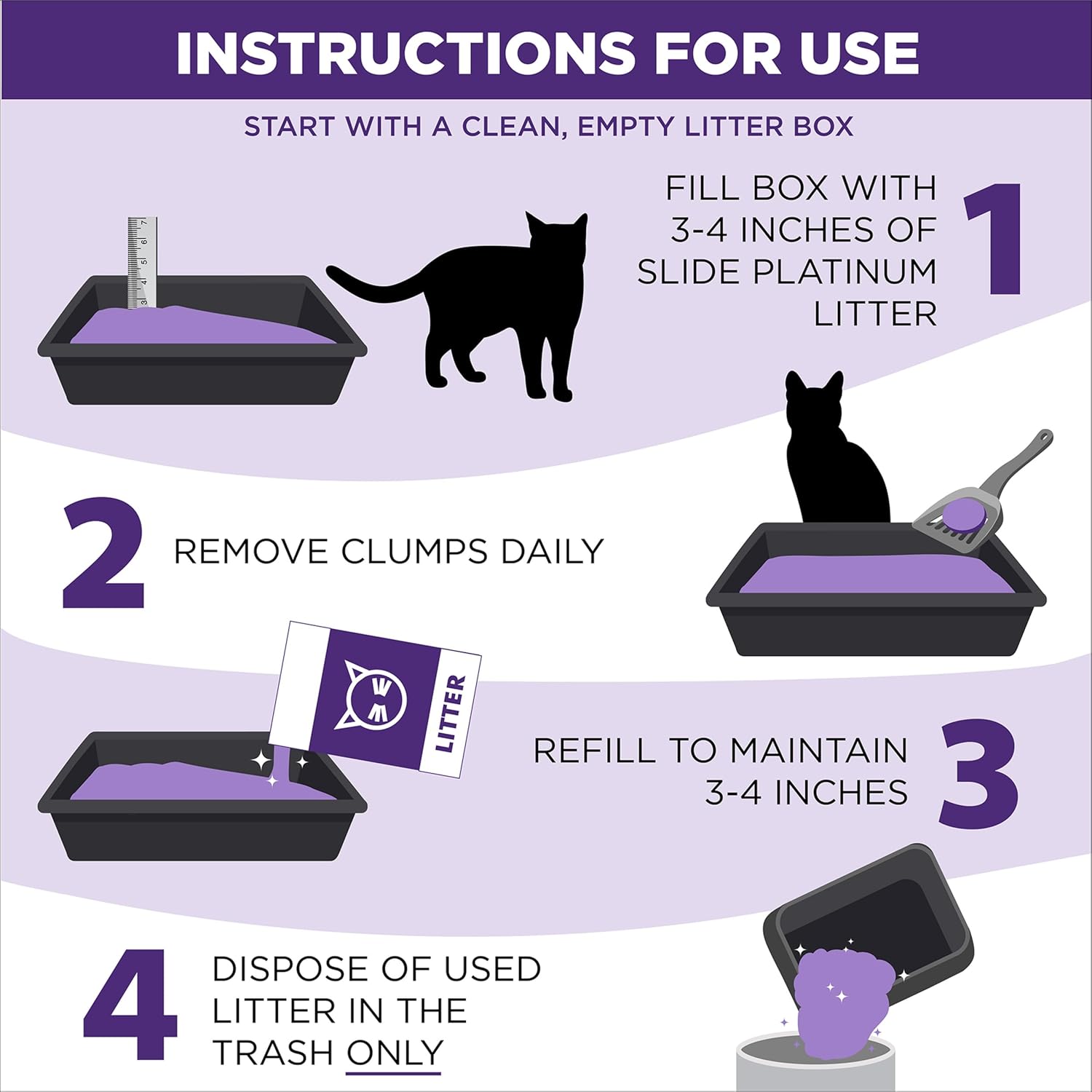 ARM & HAMMER Clump & Seal SLIDE Platinum Multi-Cat Clumping Cat Litter, Easy Clean Technology with No Scrubbing, 14-Day Odor Control, 18 lbs - Image 6