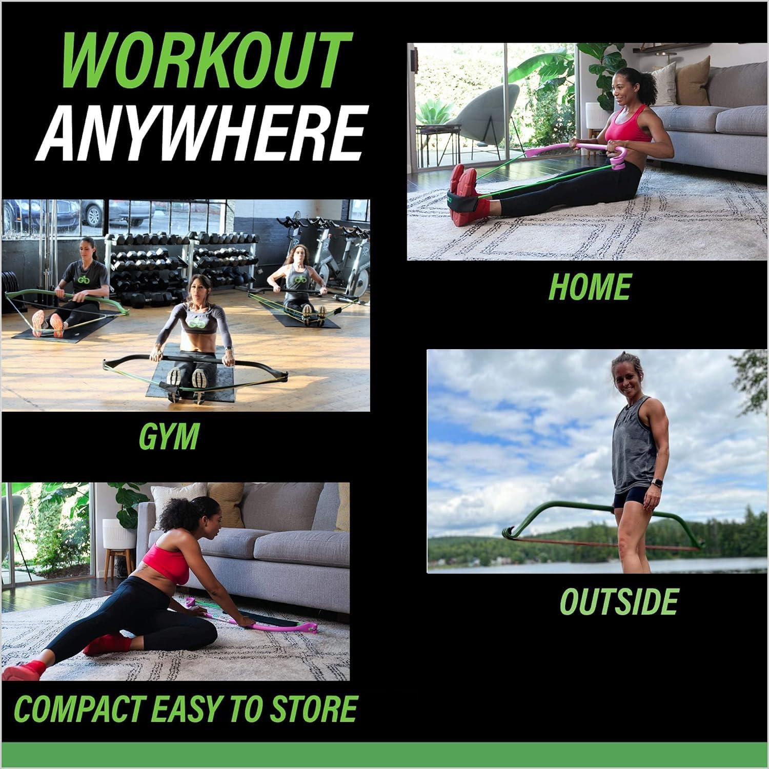 Gorilla Bow Lite All-in-One Home Gym System, Portable Resistance Band Bar for Strength Training, HIIT & Full Body Workouts, Lightweight Design for Home, Travel & Outdoor Use - Image 6