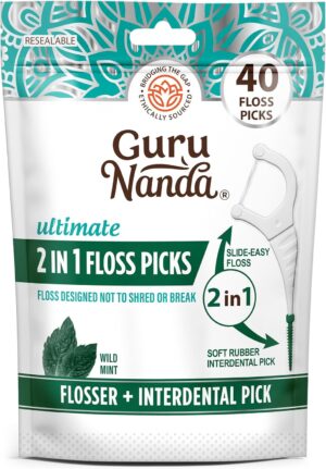 GuruNanda 2 in 1 Dental Floss Picks...